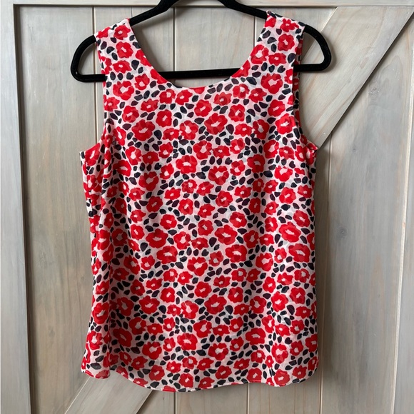 CAbi Tops - CAbi Red and Navy Floral Sleeveless Top